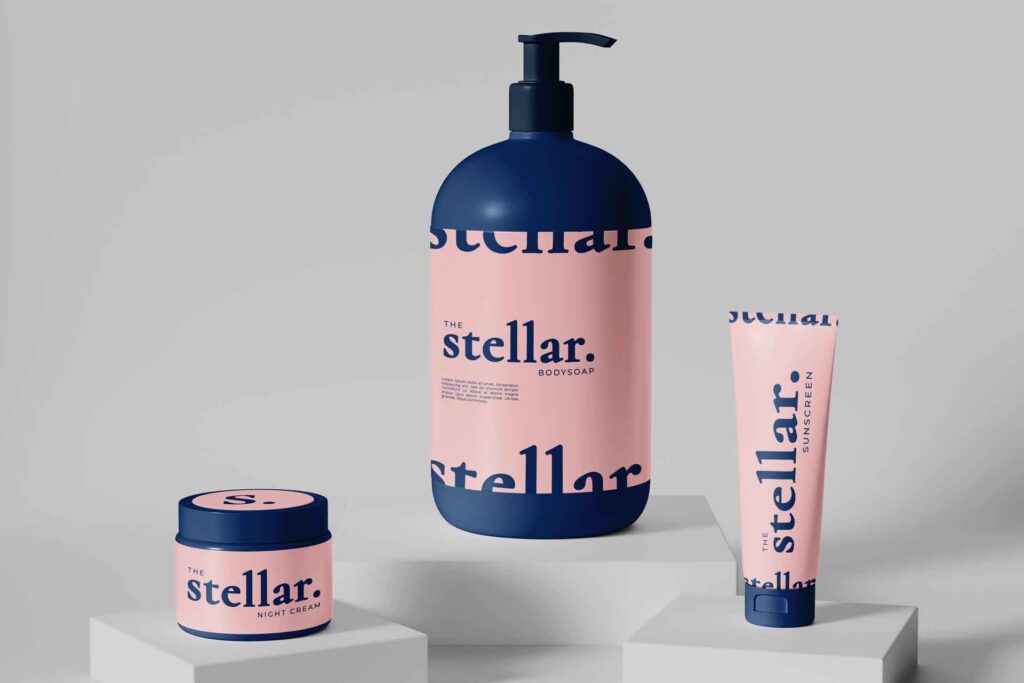 cosmetic branding mockup AHXNTAL